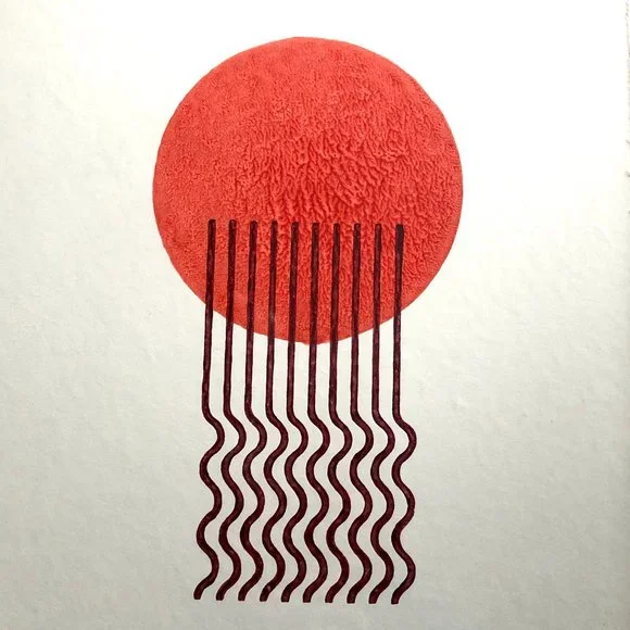 Block Shop Textiles Byway Print in Terracotta. Framed - Picture 1 of 5